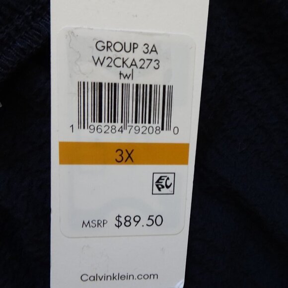 Calvin Klein Cropped Pants Women's Plus Size 3X Blue Pull On Crepe Lightweight - Picture 8 of 10